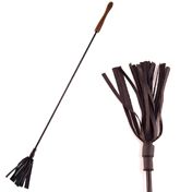 Rouge Riding Crop w/Rnd Woodn Handle Blk
