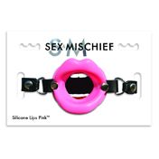 SS S&M Silicone Lips Open-Mouth Gag Pink
