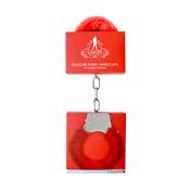 Ouch Pleasure Furry Handcuffs Red