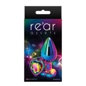 Rear Assets Heart Plug Medium Rainbow