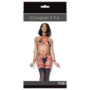 Harness Top And Crotchless Panty Merlot