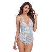 DG Open Back Romper Tie Closure Blue M