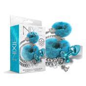 Nixie Metal Butt Plug&Furry Cuf Md Bl Me