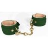 Green PU Wrist Cuffs With Plush Lining