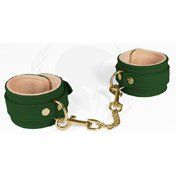 Green PU Wrist Cuffs With Plush Lining