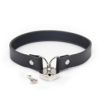 Ple'sur PVC Collar W/Heart Lock Black