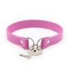 Ple'sur PVC Collar W/Heart Lock Pink