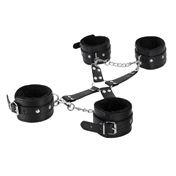 MP Leather All 4's Fuzzy Cuff Set Black