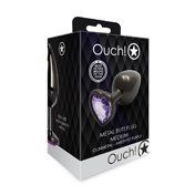 Ouch Heart Gem Butt Plug M Gun/Pur