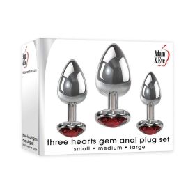 A&E Three Hearts Gem Anal Plug Set