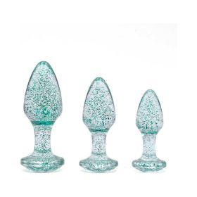 A&E Glitter Gem Butt Plug Set Blue