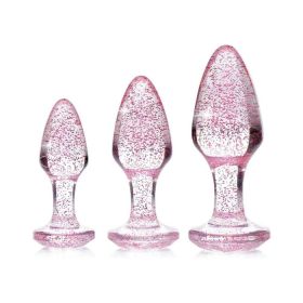 A&E Glitter Gem Butt Plug Set Pink