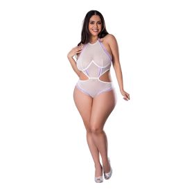 MS Sheer Passion Halter Teddy Wht/Lav Q