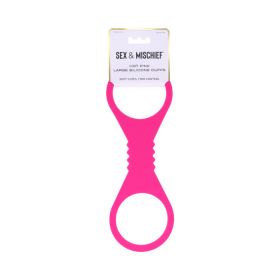 SS S&M Large Hot Pink Silicone Cuffs