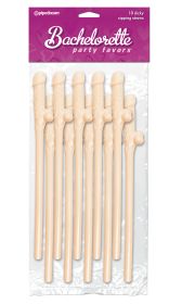 Bachelorette Party Favors - Dicky Sipping Straws - Light - 10 Piece