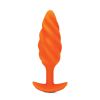 b-Vibe Swirl Texture Vibrating Plug Orng