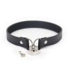 Ple'sur PVC Collar W/Heart Lock Black