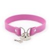 Ple'sur PVC Collar W/Heart Lock Pink
