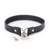 Ple'sur PVC Collar W/Heart Lock Black