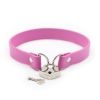 Ple'sur PVC Collar W/Heart Lock Pink