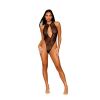 DG Halter Thong Teddy w/Fringe Black XL