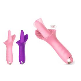 10 Freq Powerful Clitoral G spot Stimulator Tongue Vibrator Sex Toy (Color: PINK)